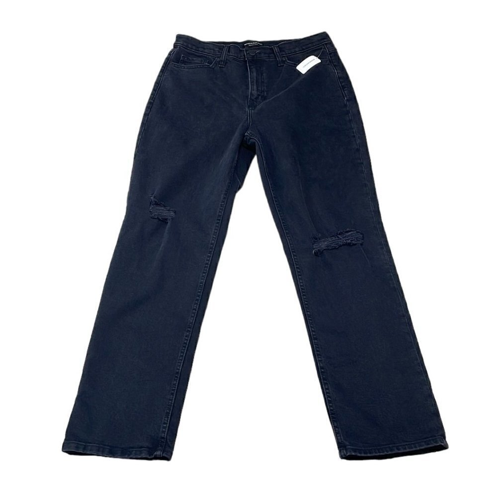 Banana Republic NWT Jeans High Rise Straight Faded Black Denim Size 30